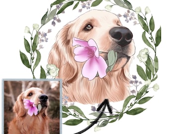 Digital Pet Portrait | Custom Pet Painting | Pet Drawing From Photo | Pet Gift  | Digital Print | Pet Painting | JPG