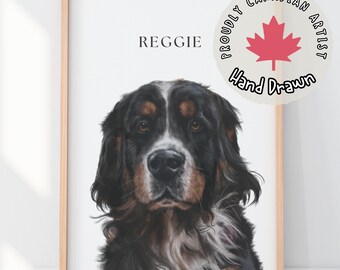 Digitales Tierportrait | Benutzerdefinierte Haustiermalerei | Haustier Zeichnung vom Foto | Haustier Geschenk | Tierportrait | Haustier Malerei | Hundeportrait | Katzenportrait