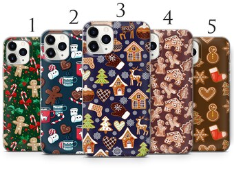 Gingerbread Pattern Phone Case, Xmas Holiday Design