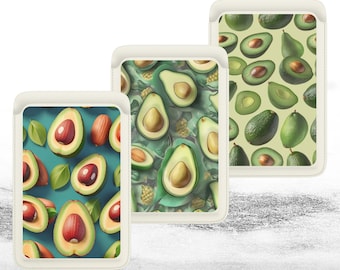 Avocado Pattern Leather MagSafe Wallet, Magnetic Card Holder