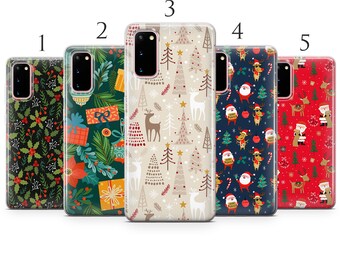 Christmas Phone Case: Holiday Pattern Print, Soft Gel TPU