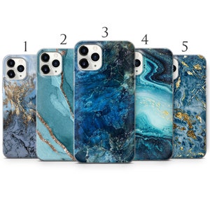 Blue Marble Phone Case, Soft TPU Gel Cover image 1