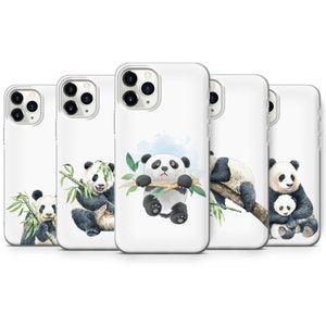 Cute Watercolor Panda Gel Phone Case For iPhone SE 5 6 7 8 12 11 13 14 15 XS XR s8 s9 s10 S20 S21 S22 S23 Note P20 P30 P40 Pro Mate Lite