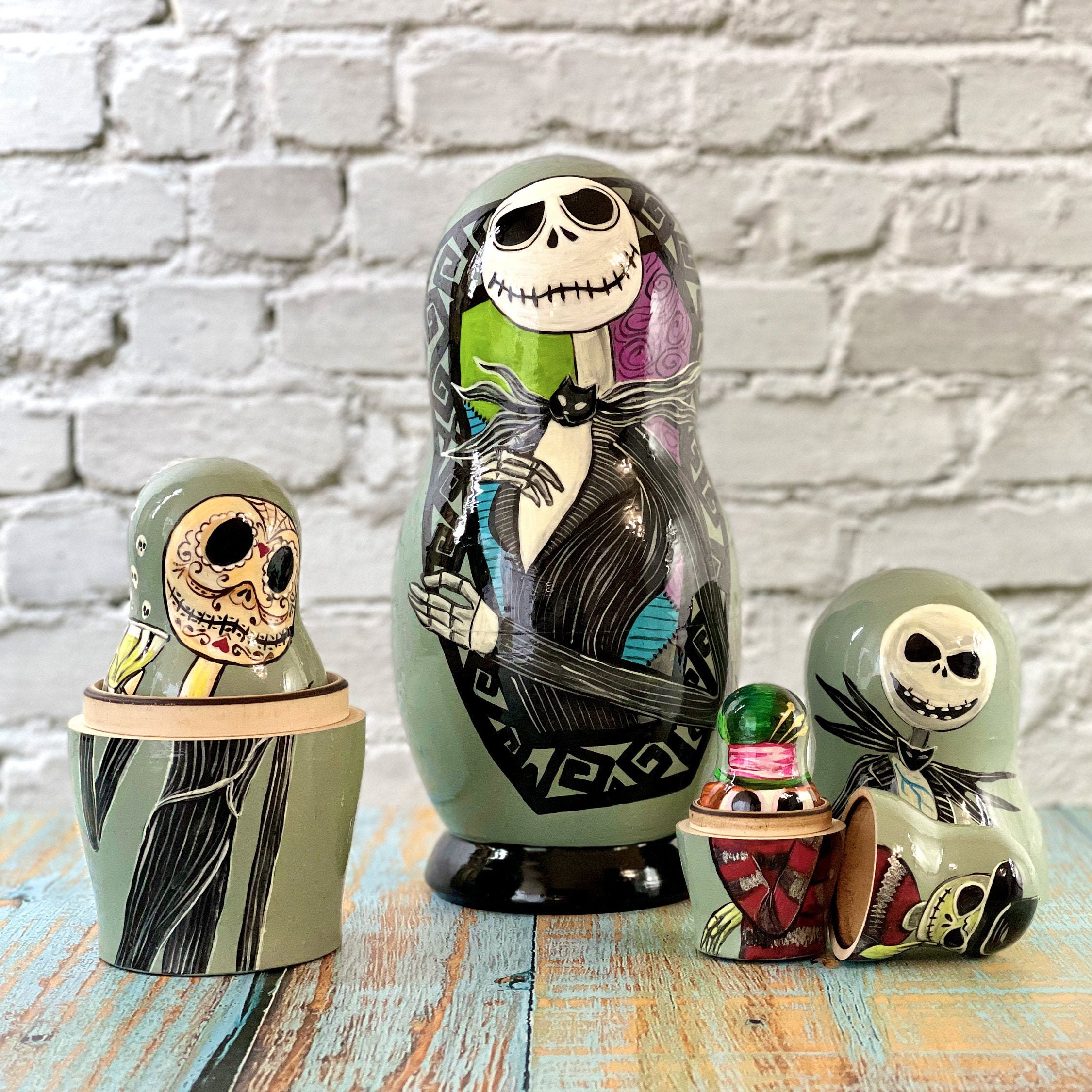 The Nightmare Before Christmas nesting dolls 7 inches 18 cm Etsy