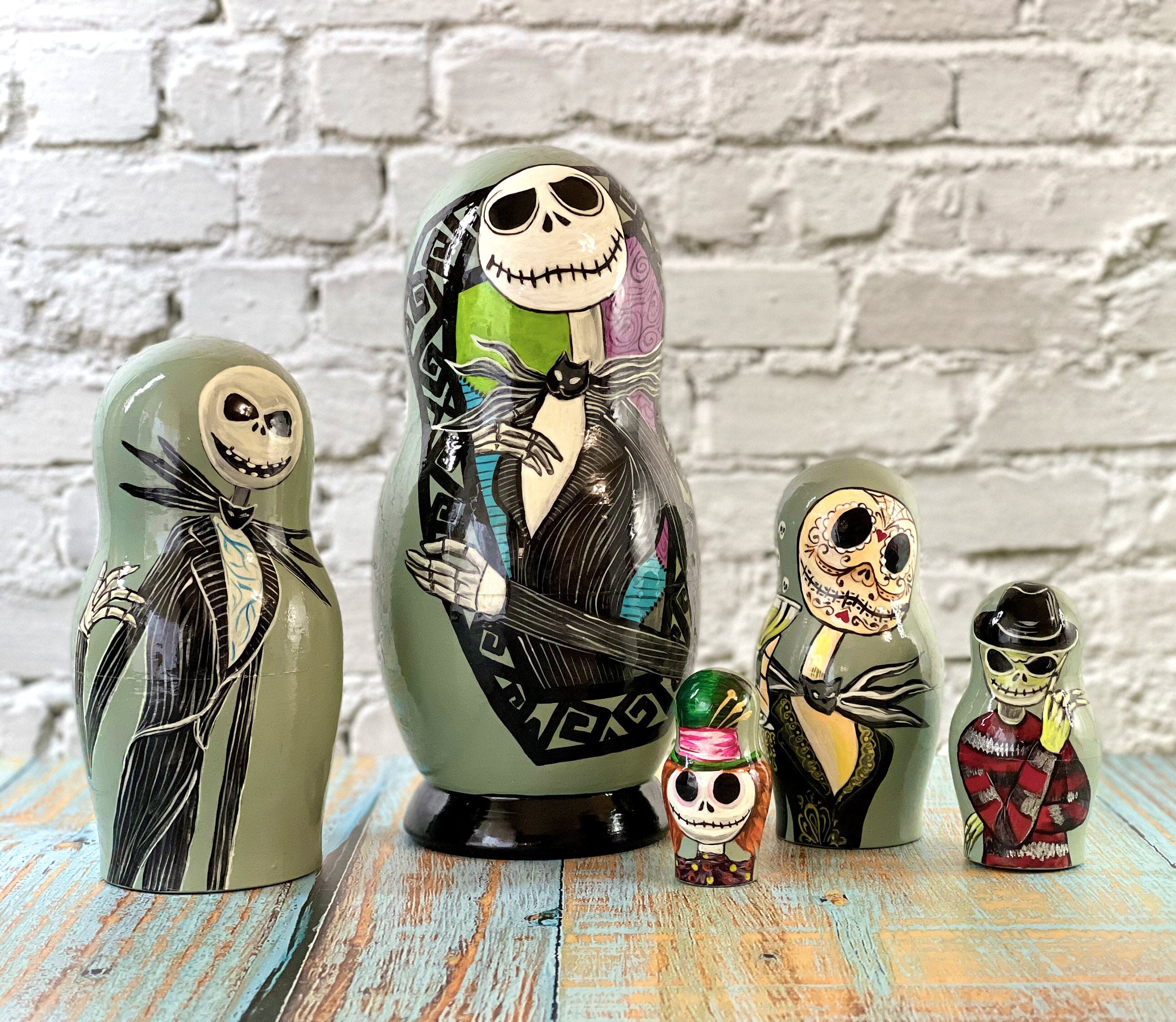 The Nightmare Before Christmas Nesting Dolls 7 Inches 175 Etsy