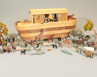 Large wooden noah's ark toy on sale