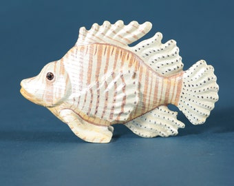Handmade Wooden Fish, Lionfish Toy Figurine, Collectible Aquarium Animals, Waldorf toys, Handmade Wood Toy, Oceanic Creatures