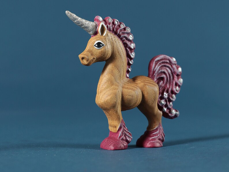 Wooden Unicorn Toy Figurines Pegasus Pony Land SET , Waldorf animals, Imaginative Toys, Unicorn, Organic Toys, Pretend Play, Birthday Gift image 8
