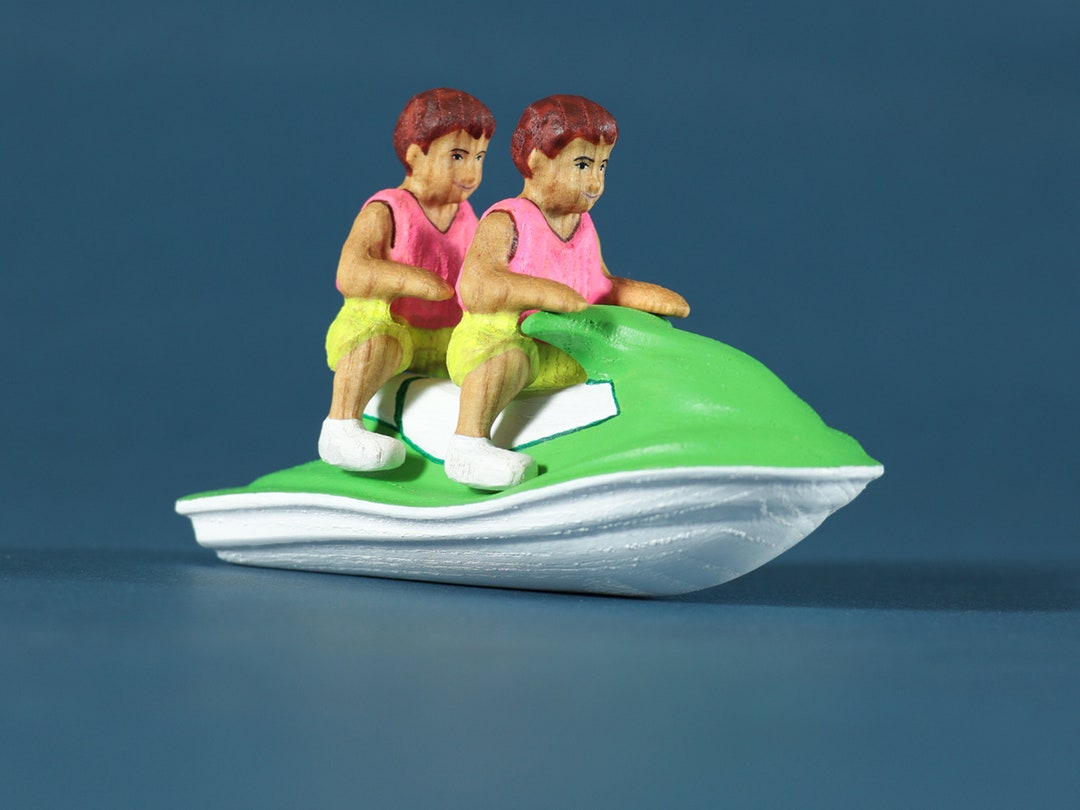 Jet Ski Wooden Toy, Boy Riding Water Scooter, Wood Toy Watercraft ...