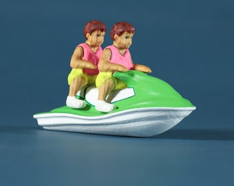 Jet Ski Wooden Toy, Boy Riding Water Scooter, Wood Toy Watercraft, Wooden Boat for Toddlers, Gift for kids