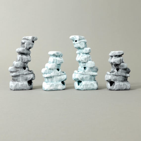 Hand-Painted Wooden Iceberg Rocks: Waldorf Playscape Decor