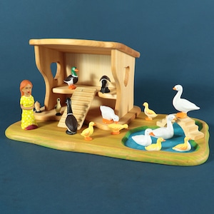 Wooden Chicken Coop: Waldorf Toys Farm Animal Playset