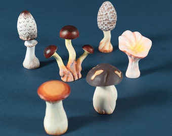 Handmade Wooden Mushroom Toys: Waldorf Home Decor