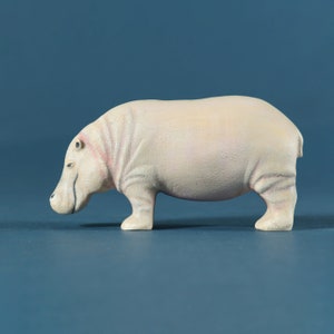 Hippopotamus Wooden Toy, Handcrafted Hippo, Playful Delight Inspired by the Savanna Animals, African Animals, Collectible Hippopotamus