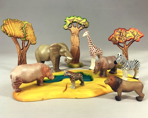 Savannah Animals Collection 7 Collectible Animals Safari Toy - Etsy