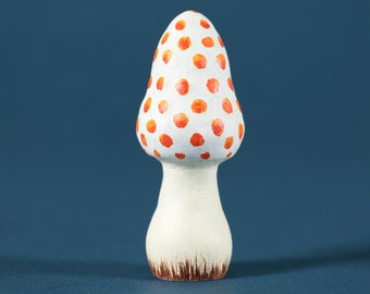 Wooden Mushroom | Amanita Flavoconia Mushroom | Wooden Toadstool | Handmade toys | Painted Mushroom | Home decor | Wooden Toy Food