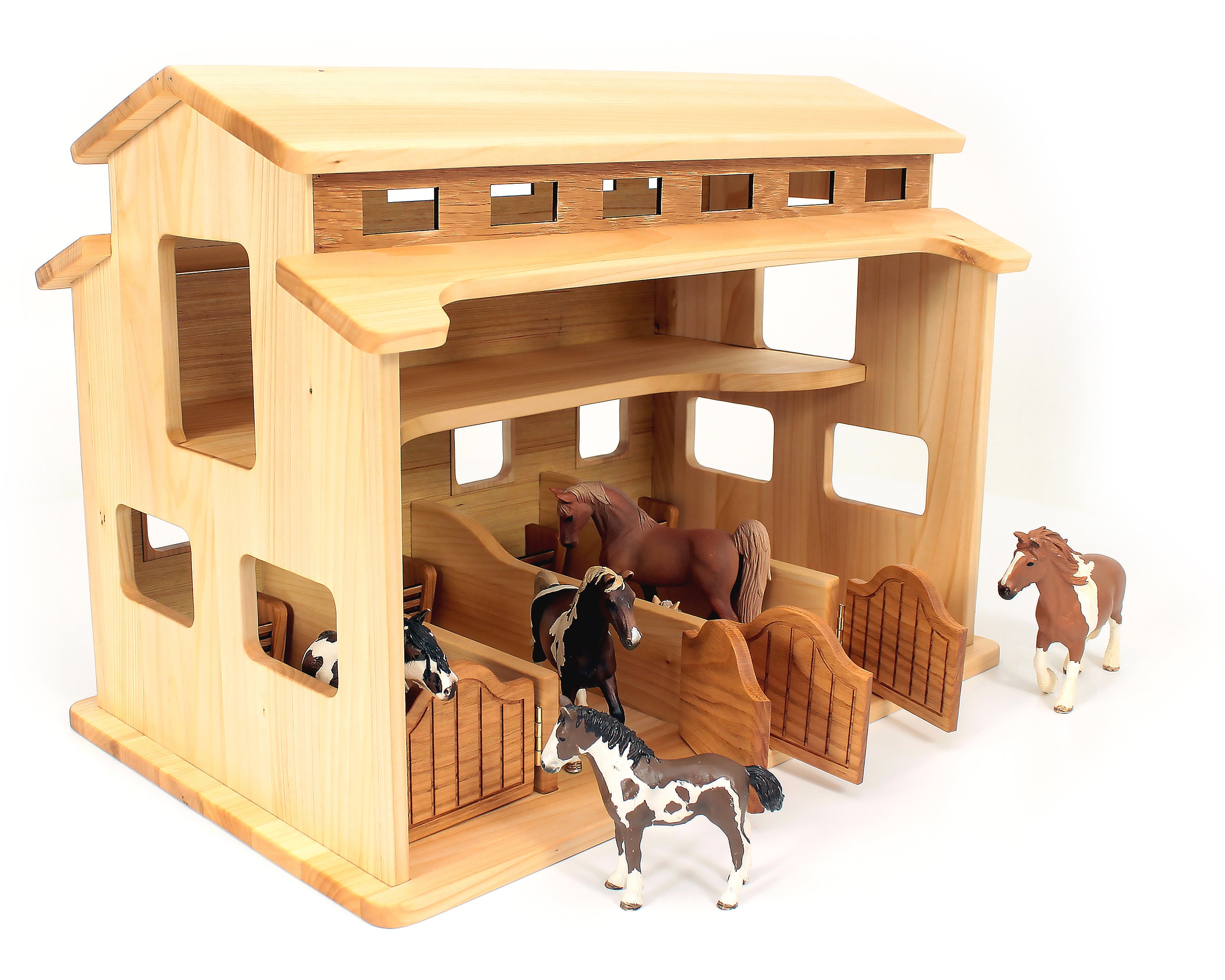 Wooden Toy Horse Stable Wooden Montessori Barn Waldorf Farm Etsy