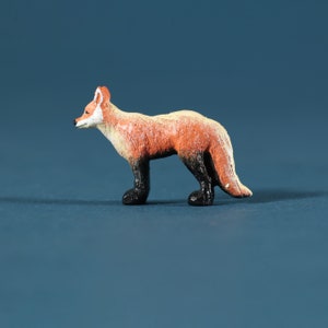 Wooden Fox Toy, Woodland Collectible Animals, Fox Miniature, Waldorf and Montessori toys, Handmade Wooden Toy