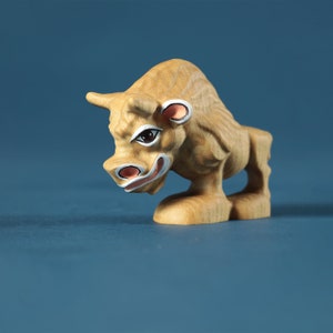 Houten bizon stripfiguur | Houten speelgoed | Handgemaakte Amerikaanse buffel | Bosdieren | Bosdieren | Waldorf-speelgoed | Cadeau voor kinderen
