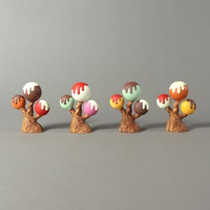 Candy Trees Waldorf Inspired Wooden Toy, Hand-Painted Wooden Tree, Montessori Natural Toy Playscape for Toddler, Playset for Baby Room