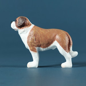 Handmade Saint Bernard Dog Wooden Toy: Waldorf Ash Wood Figurine