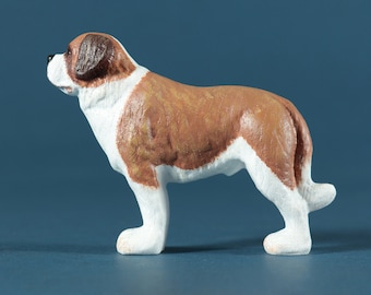 Saint Bernard Dog Wooden Toy, St Bernard Toy Figurine, Collectible Animals, Waldorf Toys, Handmade Wood Toy, Wooden Saint Bernard Toy