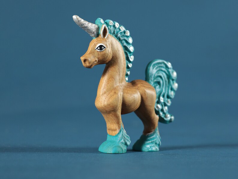 Wooden Unicorn Toy Figurines Pegasus Pony Land SET , Waldorf animals, Imaginative Toys, Unicorn, Organic Toys, Pretend Play, Birthday Gift image 5