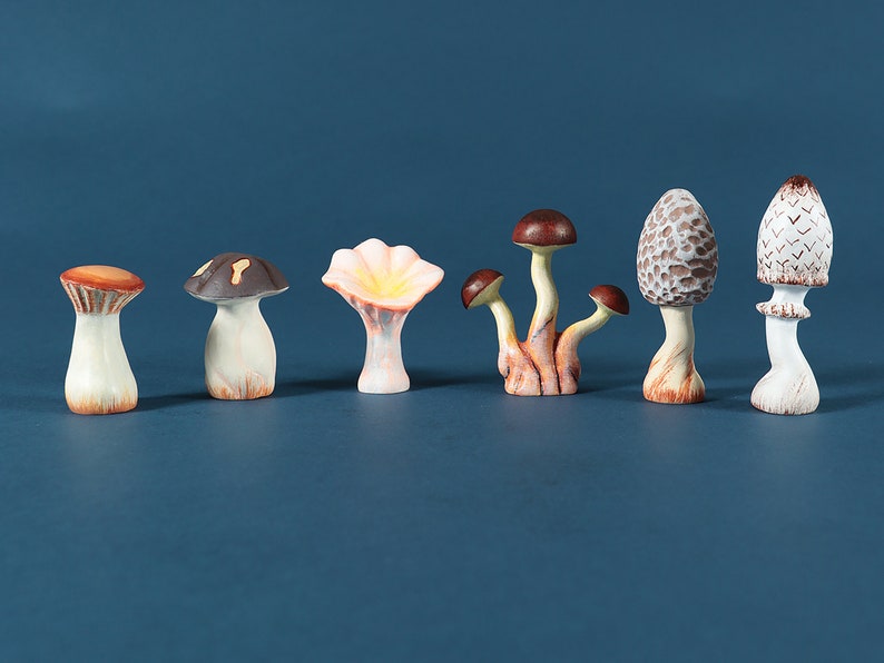 Wooden MUSHROOMS, Waldorf toys, Handmade toys, Painted mushroom, Decorative mushrooms, Wooden Home decoration