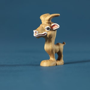 Houten zeem stripfiguur | Houten speelgoed | Handgemaakte berggeit | Bosdieren | Bosdieren | Waldorf-speelgoed | Cadeau voor kinderen