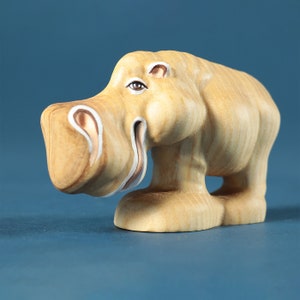 Houten nijlpaard stripfiguur | Houten speelgoed | Handgemaakt nijlpaard | Savannedieren | Safaridieren | Waldorf-speelgoed | Cadeau voor kinderen