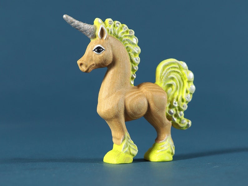 Wooden Unicorn Toy Figurines Pegasus Pony Land SET , Waldorf animals, Imaginative Toys, Unicorn, Organic Toys, Pretend Play, Birthday Gift image 7