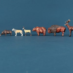 Wooden Woodland Animals Set 7 Beautiful Forest Animals Made of Wood Collectible Woodland Animals Figure Hand Made Wooden Toys image 2