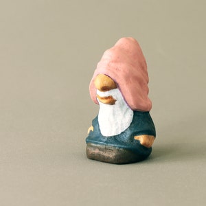 Wooden Dwarf, Fairy Tale Gnome, Waldorf toys, Wooden Toys, Gift for Kids Pink hat