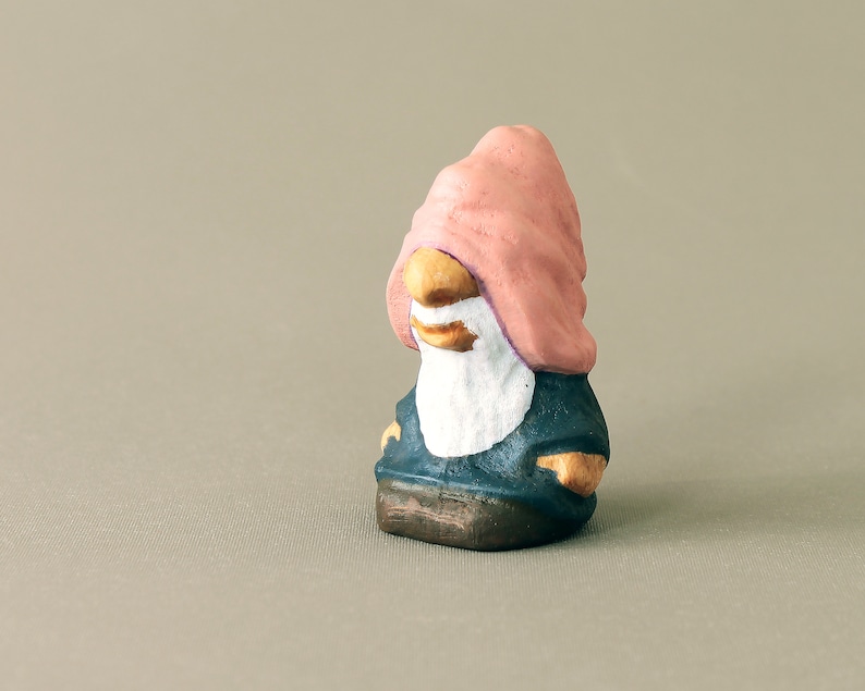 Wooden Dwarf, Fairy Tale Gnome, Waldorf toys, Wooden Toys, Gift for Kids Pink hat