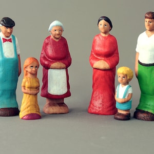 Wooden dolls, Puppets toy, Peg dolls family, Human figurines, Waldorf toys