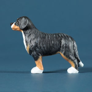 Bernese Mountain Dog Wooden Toy: Hand-Painted Figurine