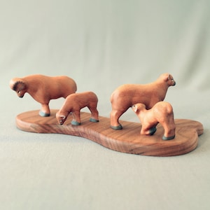 Wooden Sheep Family, Ram figurine, Wooden lamb, Waldorf toys, Handmade toys, Easter gift, Wooden Ram, Wood Sheep, Flock of Sheep, Sheep Herd