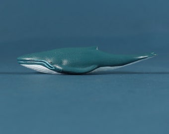 Wooden Blue Whale Collectible Toy Figurine, Oceanic Creatures Toy, Wooden Toys, Waldorf toys, Gift for kids, Blue Whale