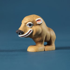 Houten beer stripfiguur | Houten speelgoed | Handgemaakte grizzly | Bosdieren | Bosdieren | Waldorf-speelgoed | Cadeau voor kinderen