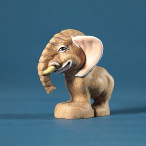 Houten olifant stripfiguur | Houten speelgoed | Handgemaakte olifant | Savannedieren | Safaridieren | Waldorf-speelgoed | Cadeau voor kinderen