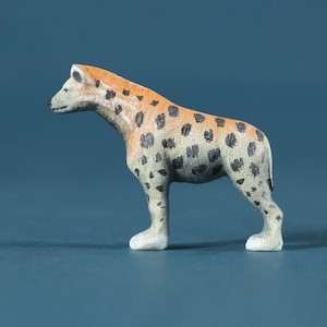 Wooden Hyena Toy, Savanna Inspired Plaything, Waldorf Animals, Jungle Animals, Wooden Safari Toy, Collectible Hyena