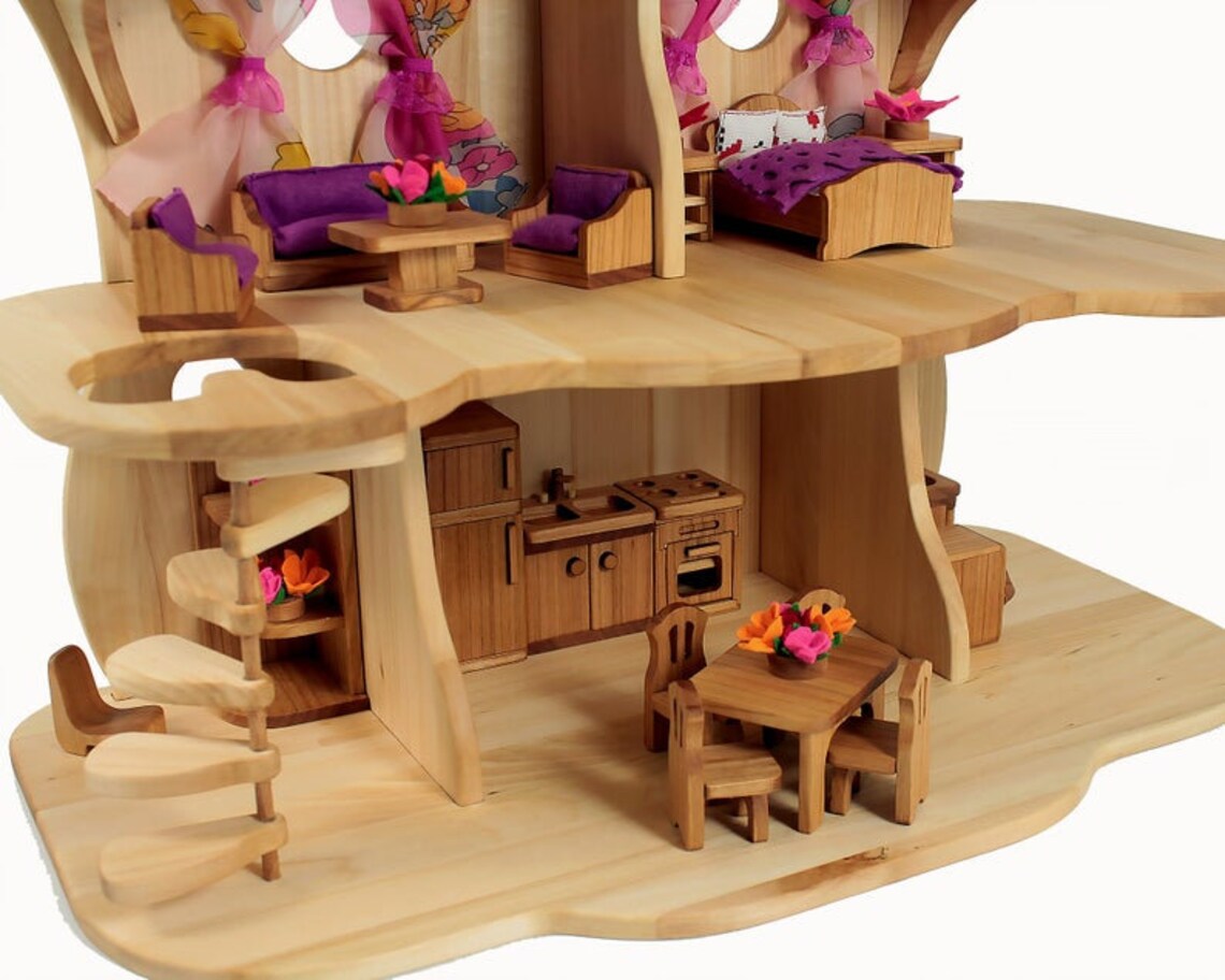 Wooden Dollhouse Toy Montessori Waldorf Toys Gifts for Kids Etsy