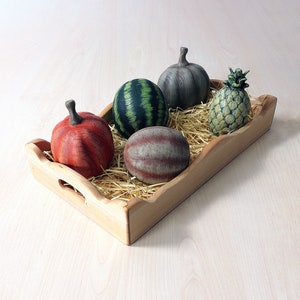 Wooden BIG Fruits, Pretend to play Fruits Toys, Play Food Set, Waldorf Toys, Play kitchen set, Gift for Kids, Kitchen toys, Montessori toys