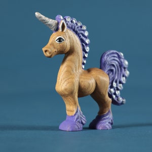 Wooden Unicorn Toy Figurines Pegasus Pony Land SET , Waldorf animals, Imaginative Toys, Unicorn, Organic Toys, Pretend Play, Birthday Gift image 3