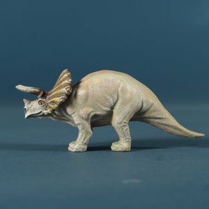 Hand-Painted Ash Wood Triceratops Toy - Noelino Toys