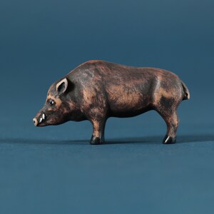 Wooden Wild Boar Collectible Toy Figurine, Woodland animals, Waldorf and Montessori toys, Handmade Wooden Toy, Wild Boar, Forest animals