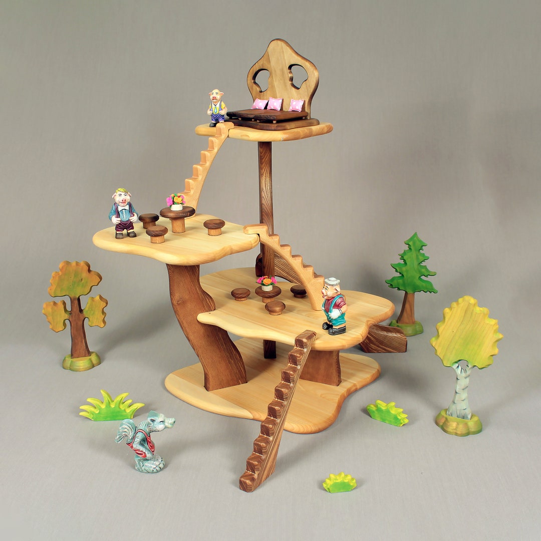 Wooden Tree Dollhouse, Doll House Furniture, Fairy Tree House, Waldorf ...