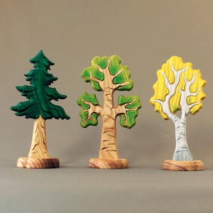 Wooden Tree SET, Waldorf Toys, Spruce, Birch Tree, Oak Tree, Fir Tree, Eco toys for kids, Spring decorations, Home Decor, Wooden Toys