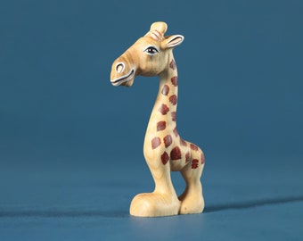 Wooden Giraffe Cartoon Character | Wooden toys | Hand Made Giraffe | Savanna Animals | Safari Animals | Waldorf Toy | Gift for Kids