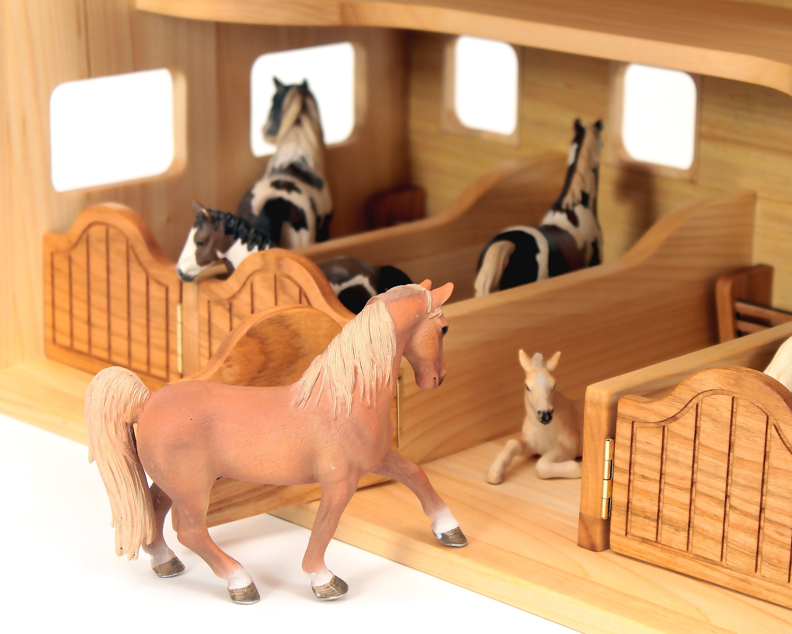 Wooden Toy Horse Stable Wooden Montessori Barn Waldorf Farm Etsy
